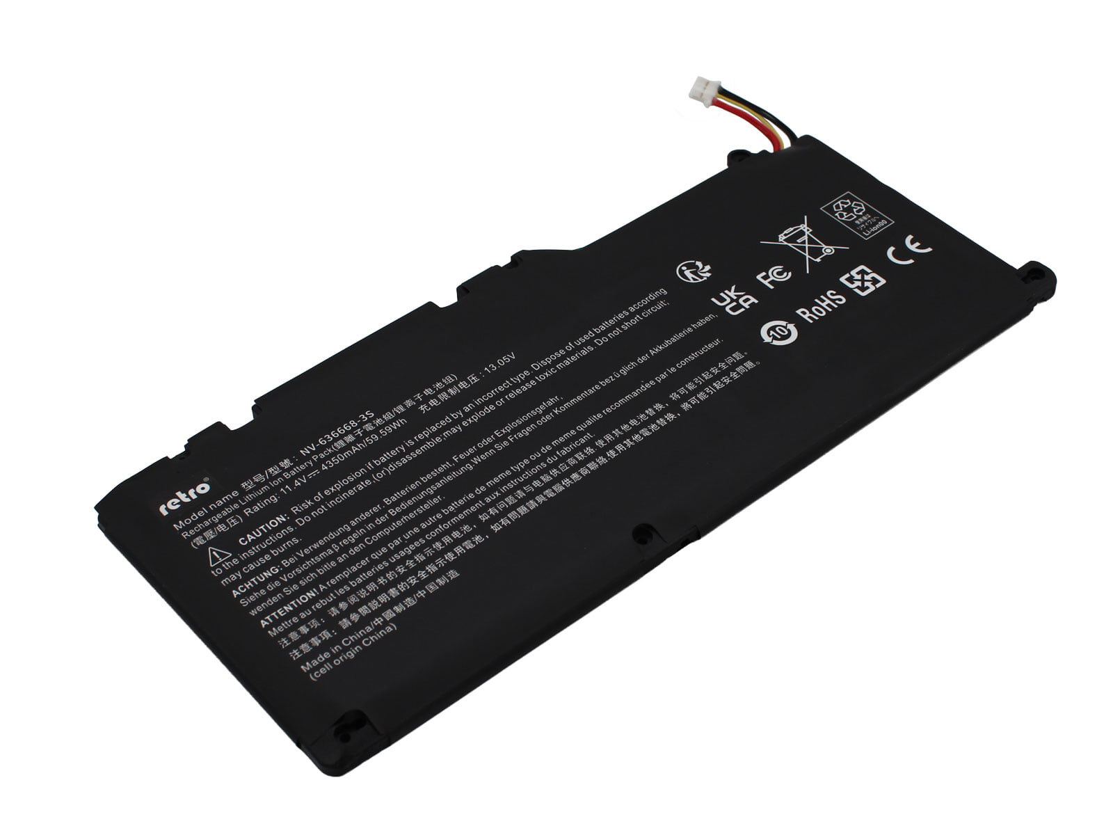 RETRO NV-636668-3S Notebook Bataryası