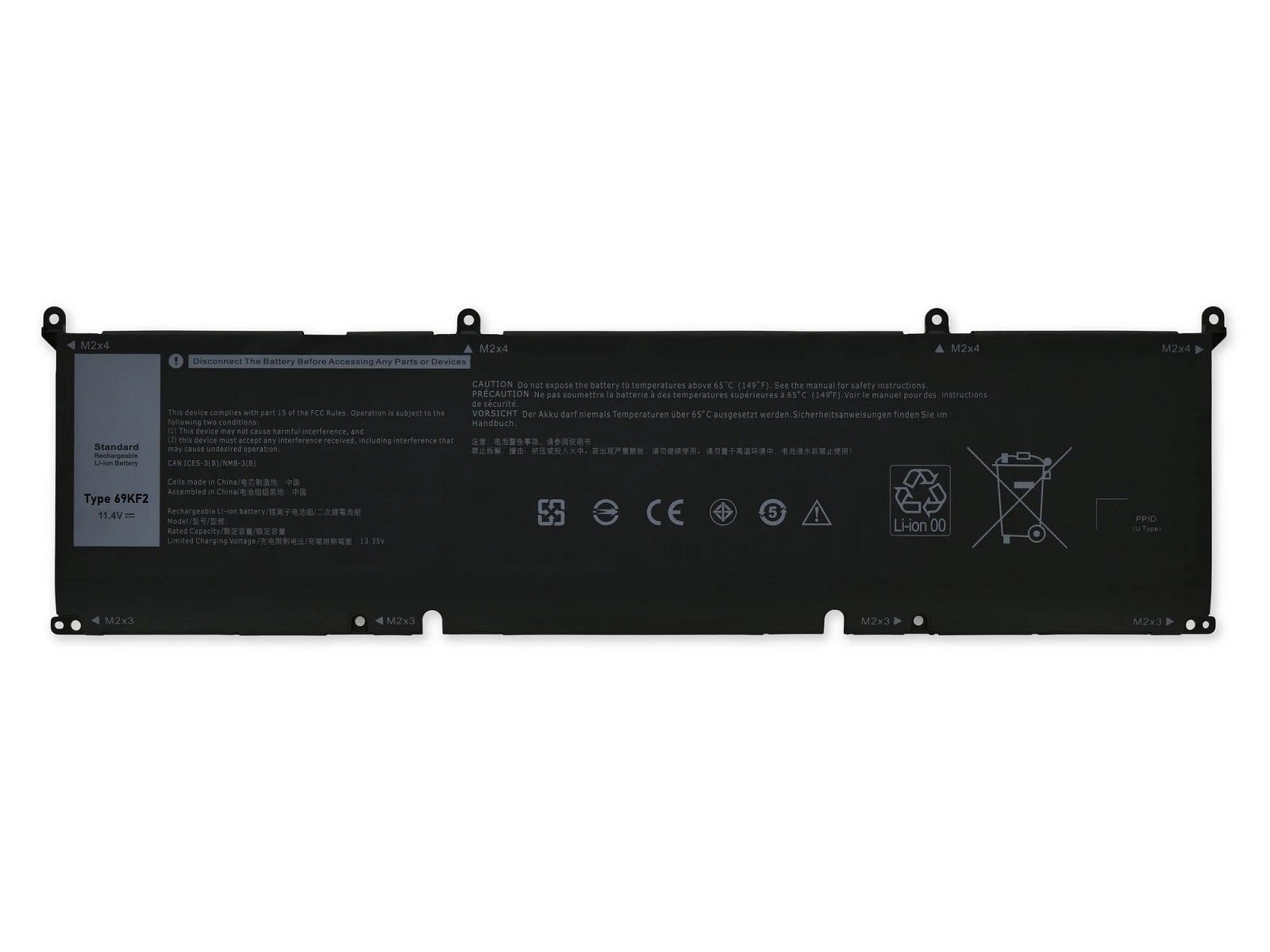 RETRO Dell 69KF2 Notebook Bataryası - 6 Cell