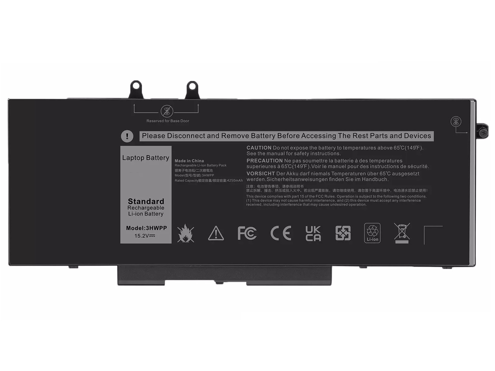 RETRO Dell Latitude 5401, 5501 Notebook Bataryası - 4 Cell - 15.2V