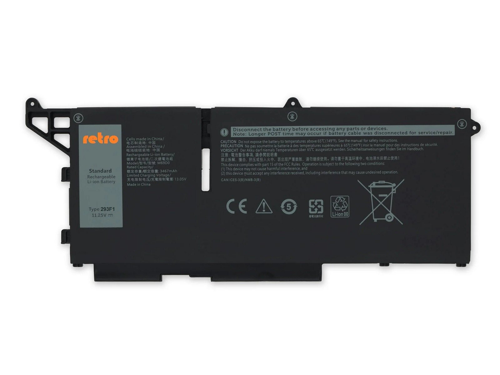 RETRO Dell Latitude 5530, 293F1 Notebook Bataryası - Ver.2 - 3 Cell