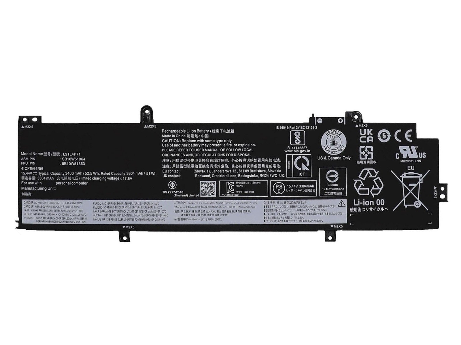 RETRO Lenovo ThinkPad T14 Gen3, L21L4P71 Notebook Bataryası - 4 Cell